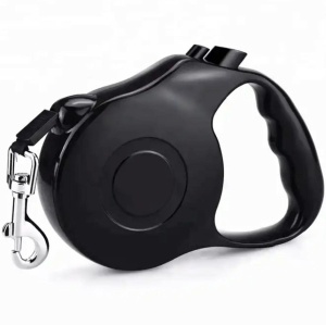 Lesa Retractabila Automata cu carabina pentru caini, lungime sfoara 5m, culoare Neagra - Img 2