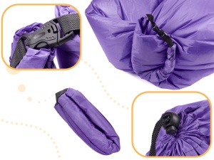 Saltea Autogonflabila "Lazy Bag" tip sezlong, 230 x 70cm, culoare Violet, pentru camping, plaja sau piscina - Img 2