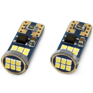 Set 2 becuri T10e, 18 LED-uri tip SMD2016, 12-24V, W5W, CANBUS
