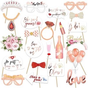 Set 23 de Accesorii pentru Petrecere, Props pentru Coltul de Poze, Tematica Petrecerea Burlacitelor, Roz