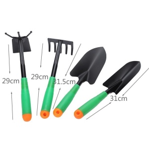 Set 4 Unelte de Gradina , pentru Plantare Prelucrare Sol si Ingrijire Plante, Material PVC si cardboard, 31.5 x 8.5 cm, verde - Img 2