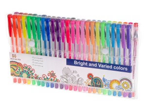 Set 50 piese, Pixuri cu gel multicolor cu sclipici (glitter) - Img 2