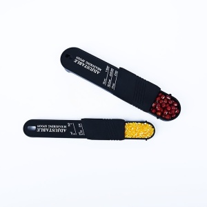 Set doua linguri masurare ajustabile, material ABS, 16x3.5x1.6 cm, negru/alb
