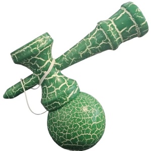 Kendama X Originala, Profesionala, Kendama Cracked, din Lemn, 18 cm, Verde Alb - Img 3
