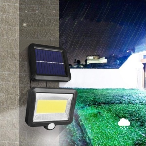 Lumina cu incarcare solara, 100 LED cu 1 grila pe inductie, montaj pe perete - Img 2