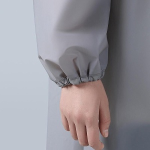 Pelerina de Ploaie, pentru Adulti 150-180 cm, din EVA, Impermeabila, Rezistenta la Vant, Inchidere cu Capse, 140 g, Gri - Img 2
