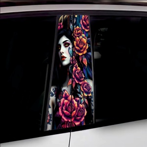Set 2 stickere decorative pentru stalpii usilor, print autoadeziv de inalta rezolutie, dimensine 2 buc x 50 x 22 cm
