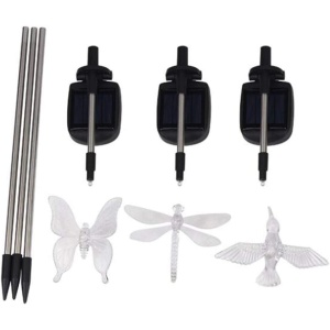 Set 3 Lampi Solare LED tip pasare-fluture-libelula, Inaltime 43 cm, Multicolor - Img 2