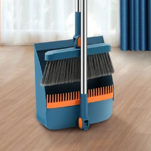 Set Matura si Faras cu Coada, cu Dinti de Pieptene pentru Curatare Matura, rotativ, pliabil, detasabil, Otel inoxidabil si Polipropilena, albastru - Img 2