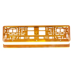 Suport numar inmatriculare din plastic, calitate Premium, culoare ORANGE