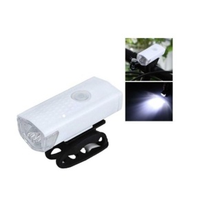 Far cu LED proiector pentru bicicleta\trotineta, reincarcabil, cablu USB inclus, 3 moduri de lumina, IPX4, Alb, 6.5x2.9x2.3 cm - Img 4