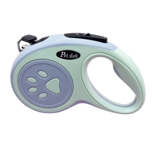 Lesa Automata Retractabila, pentru Caini, 3m, 20 kg, ABS, Verde/Bleu, 8x12x4 cm