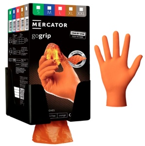 Manusi nitril mecanic auto portocalii Gogrip One by One 100buc