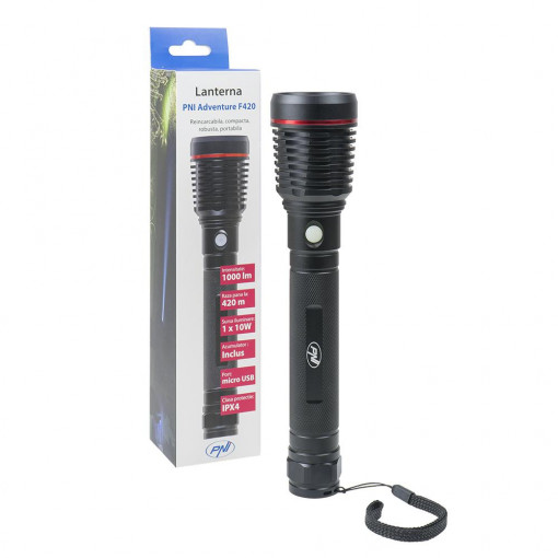 PNI LANTERNA LED ALUMINIU 1000LM 8000MAH