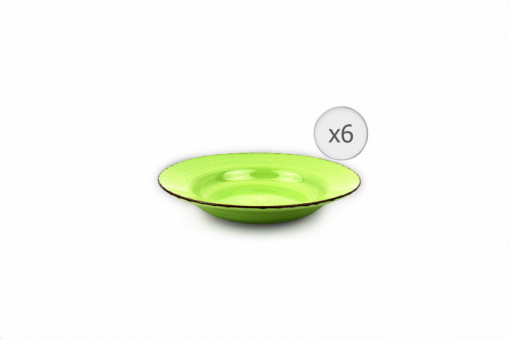 SET 6 FARF.PASTE,CERAMICA 22 GALA GREEN