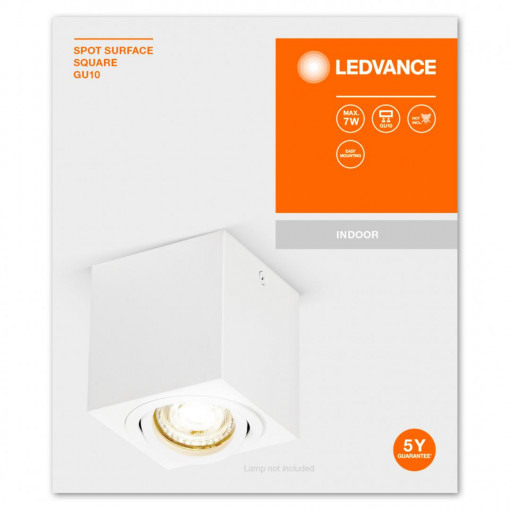 SPOT SURFACE SQUARE WT GU10 LEDV