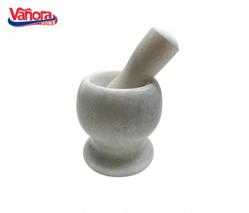 MOJAR CU PISTIL MARMURA, DIA 9.5 CM,ALB