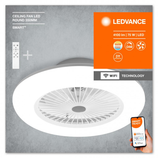 SMART WIFI CEILING FAN RD REM TW WTLEDV