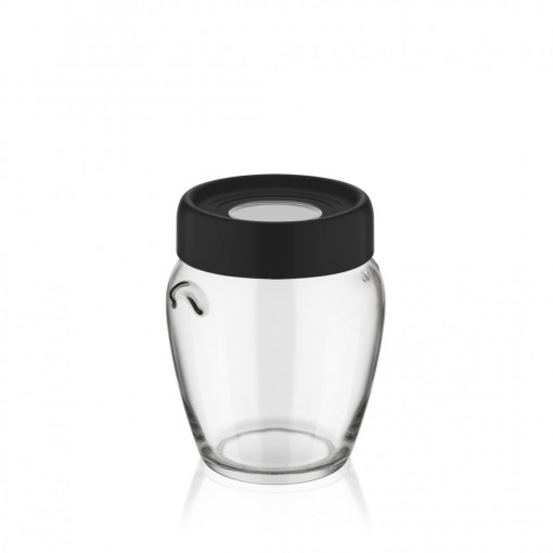 BORCAN DEPOZ.STICLA CU CAPAC,580ML NEGRU