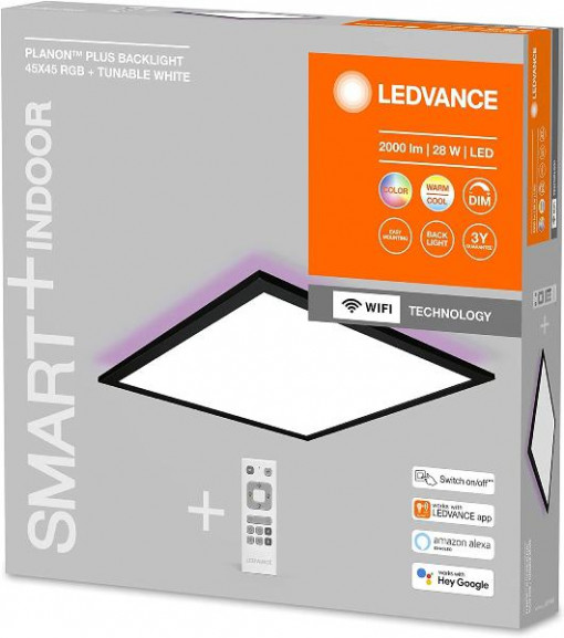 SMART WIFIPLANPLUSBL45X45REMRGBTWBKLEDV