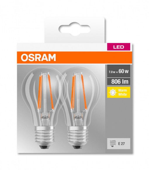 BASECLA60 6,5W/827 230V FIL E27 FS2OSRAM