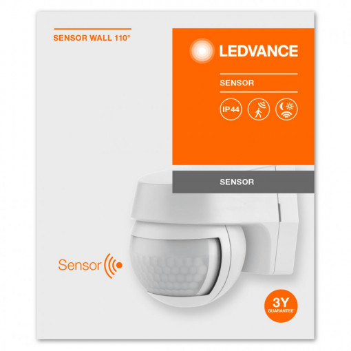 SENSOR WALL 110DEG IP44 WT LEDV