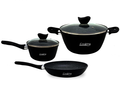 SET GATIT ALUMINIU 5 PIESE, MADEIRA