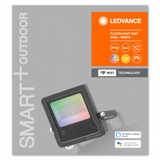 SMART OUTD WIFI FLOOD 30W RGBW DG LEDV