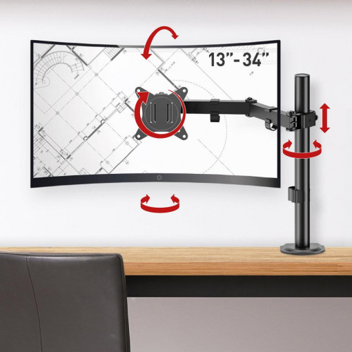 Suport monitor Barkan FM 13-34", 18 kg