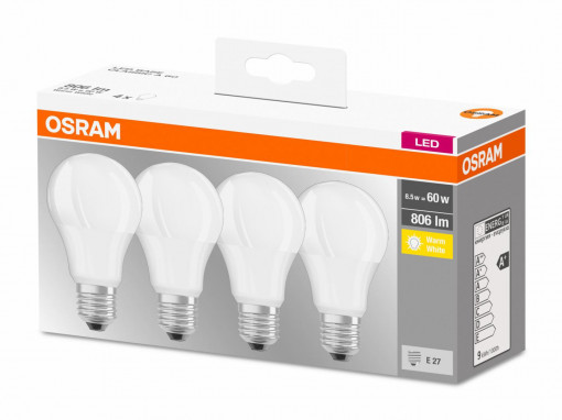 BASECLA60 8,5W/827 230VFR E27 FS4 OSRAM