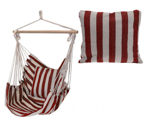 HAMAC SUSPENDAT+PERNA ROSU 100x120CM