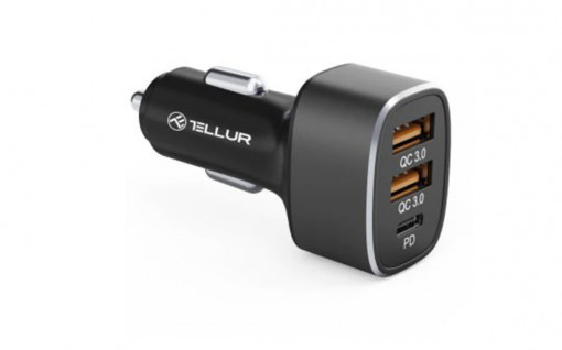 Incarcator auto Tellur 2x USB A, 56W