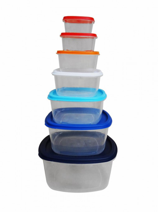 SET 7 CASEROLE PATRATE CU CAPACE,PLASTIC
