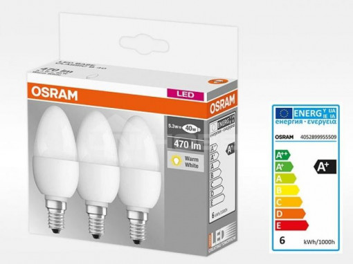 BASECLB40 4,9W/827 230VFR E14 FS3 OSRAM