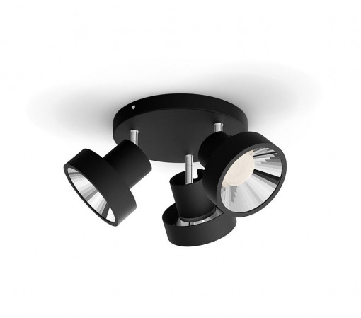 BUKKO PLATE/SPIRAL BLACK 3X4.3W 24V