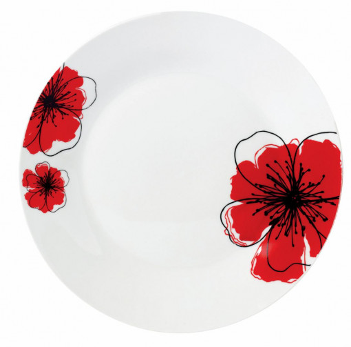 FARFURIE INTINSA PORT. 23CM, RED FLOWERS