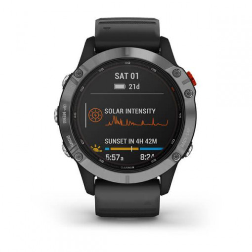 Garmin Fenix 6S Solar Silver, Black
