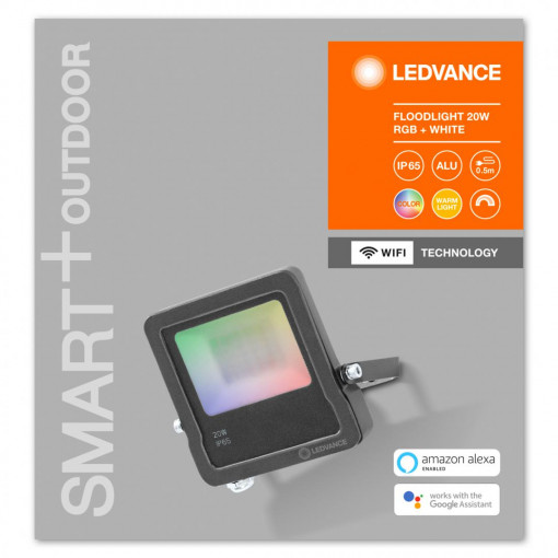 SMART OUTD WIFI FLOOD 20W RGBW DG LEDV