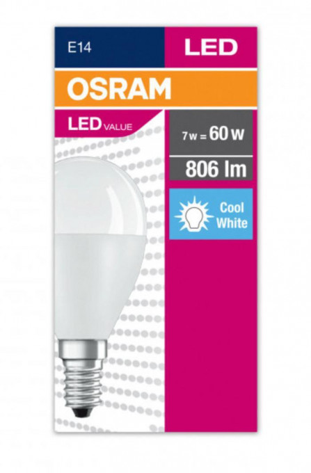 VALUECLP60 7W/840 230VFR E14 FS1 OSRAM