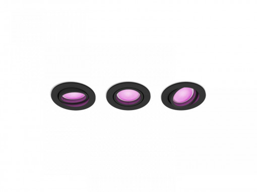 CENTURA HUE RECESSED R. BLACK 3X5.7W
