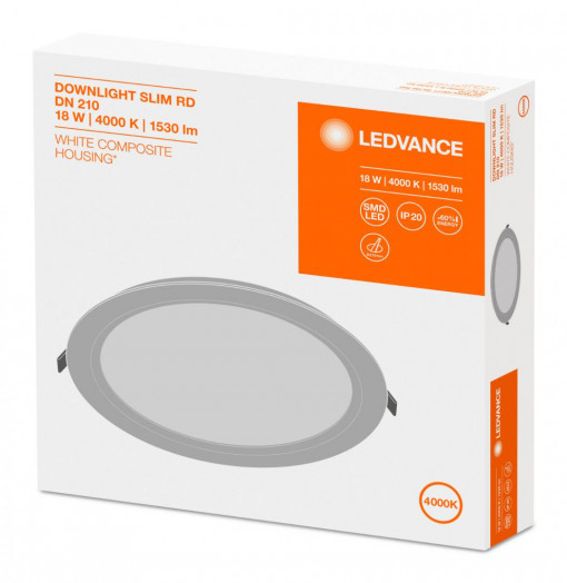 DL SLIM DN210 18W/4000K WT IP20 LEDV
