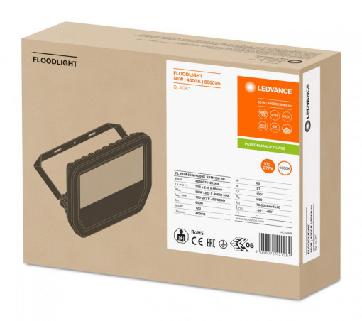 FL PFM 50W/4000K SYM 100 BK LEDV