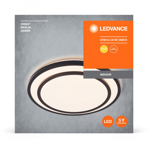 ORBIS BERLIN 390MM 24W 830 BK LEDV