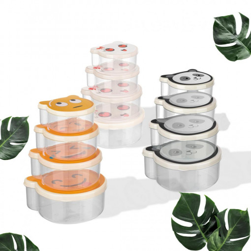 SET 4 CASEROLE CU CAPAC , PLASTIC