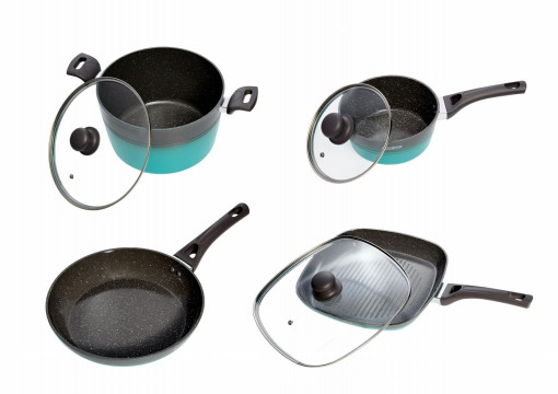SET GATIT 7 PIESE ALUMINIU, GREEN COOK