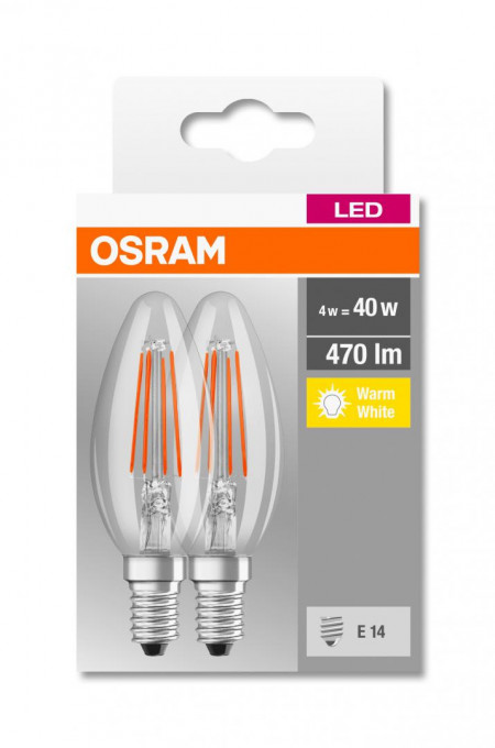 BASECLB40 4W/827 230V FIL E14 FS2 OSRAM