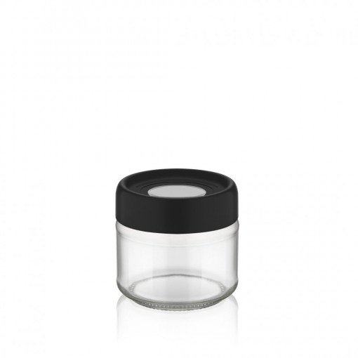 BORCAN DEPOZ.STICLA CU CAPAC,300ML NEGRU