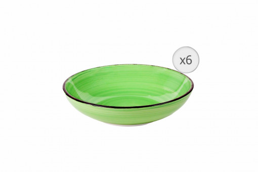 SET 6 FARFURII ADANCI, CERAMICA 20 CM,