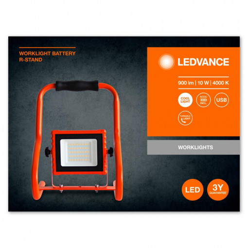 LED WORKLIGHT BATTERY 10W 840 R-ST LEDV