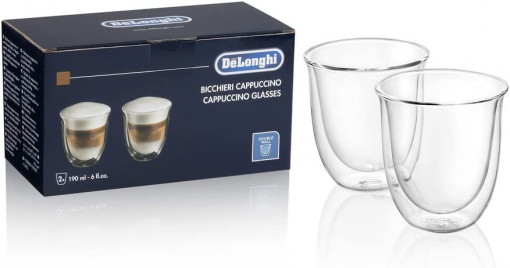 Set 2 pahare cappuccino Delonghi 270 ml